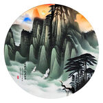 圆形山水画