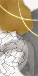 装饰画牡丹花 抽象油墨画 彩绘