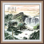 聚宝盆山水画