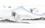 高端 中式画山水图 TIf分层