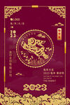 创意2023春节 质感兔年海报