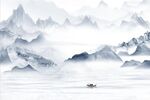 新中式山水电视背景墙