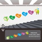 心灵驿站楼梯文化墙