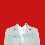 女士浅色证件照西装