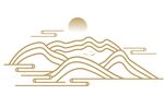 中式中国风云纹山水山纹线条画