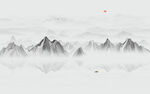 意境水墨山水画
