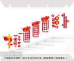 牢记三个务必党建楼梯间文化墙