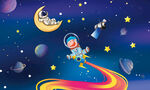 卡通星空宇航员