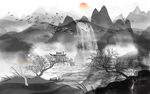 水墨山