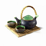 手绘茶壶茶杯