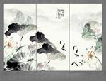 荷花九鱼图