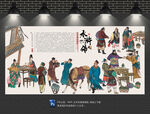 水浒传餐饮文化饭店背景墙装饰画
