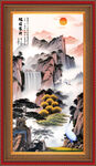 竖幅国画山水画