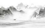 大理石纹山水画
