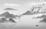 中式 大气灰色山水 TIf分层