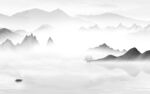 高档 极简灰色山水 tif分层