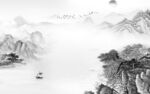 最新 高清灰色山水 TiF分层