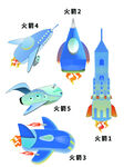 火箭素材装饰元素蓝色火箭飞机素