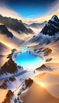 沙漠雪山