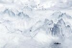 简约山水背景墙