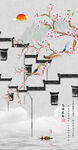 中式山水花鸟玄关图