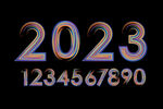 彩色数字2023