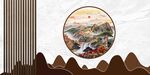 中式格栅山水形象墙