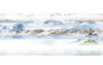 水墨山