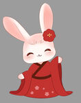 红色汉服兔子