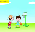 小学生蓝球运动