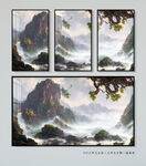 中式山石装饰画