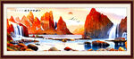金色新中式山水画