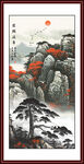 迎客松山水国画