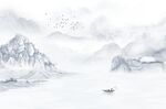 简约山水背景墙