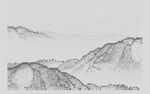 点状水墨山