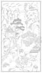 白描山水