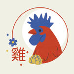十二生肖之鸡年趣味挂画元素