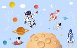 卡通星空宇航员图片