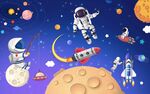 卡通星空宇宙宇航员图片
