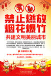 禁止燃放烟花宣传海报