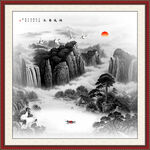 黑白山水画
