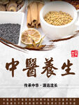 中医养生中药材海报