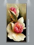 北欧立体花卉玄关装饰画