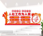 人社工作为人民人力资源局文化墙