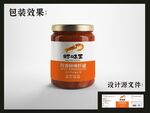 虾酱瓶贴包装效果图+平面图 