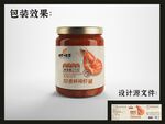 虾酱瓶贴包装效果图+平面图