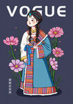 名族女孩之藏族女孩和格桑花原创