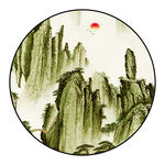 圆形山水画