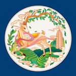 国潮风云南普洱茶鹿包装插画