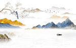 新品 高端山水墙画 tif分层